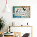 5D DIY Round Drill Diamond Painting Blue Butterfly Letters Art Landscape Mo