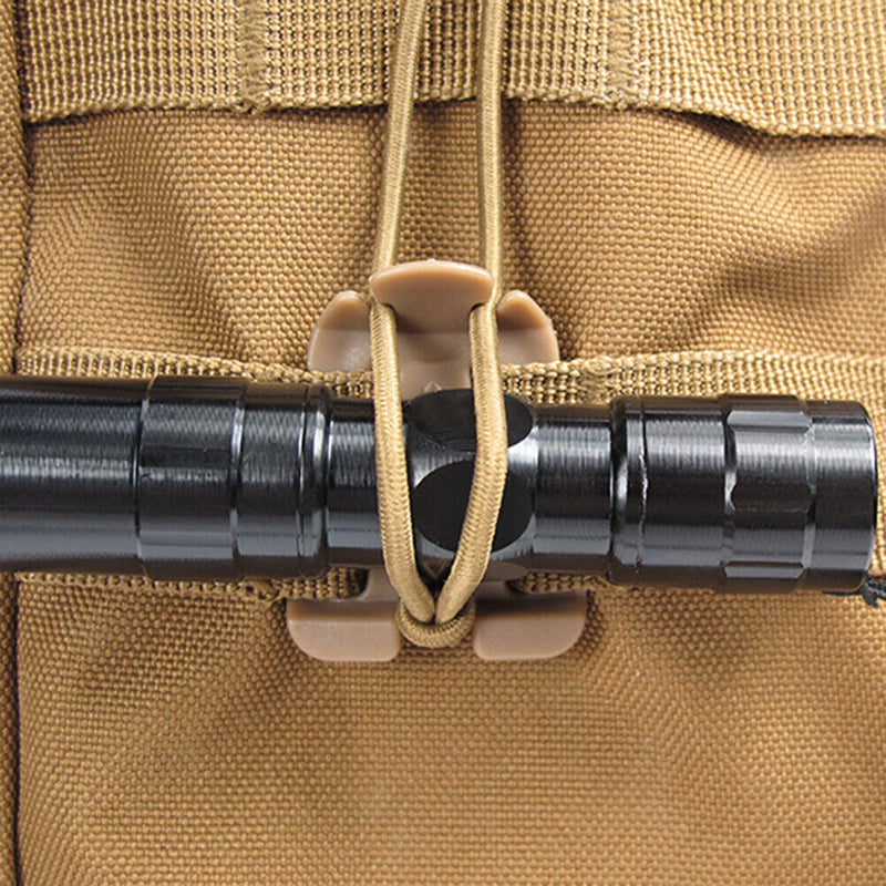10pcs/lot Molle Backpack Carabiner EDC Tool Elastic Rope Webbing Fixed Buck