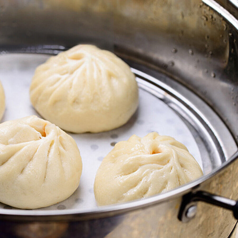 100pcs Circle Air Fryer Pad Kitchen Oven Oil Absorbing Steamer Paper (C)