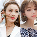 Korean Style Moon Star Planet Drop Dangle Earrings Jewelry Asymmetric Top W6N0