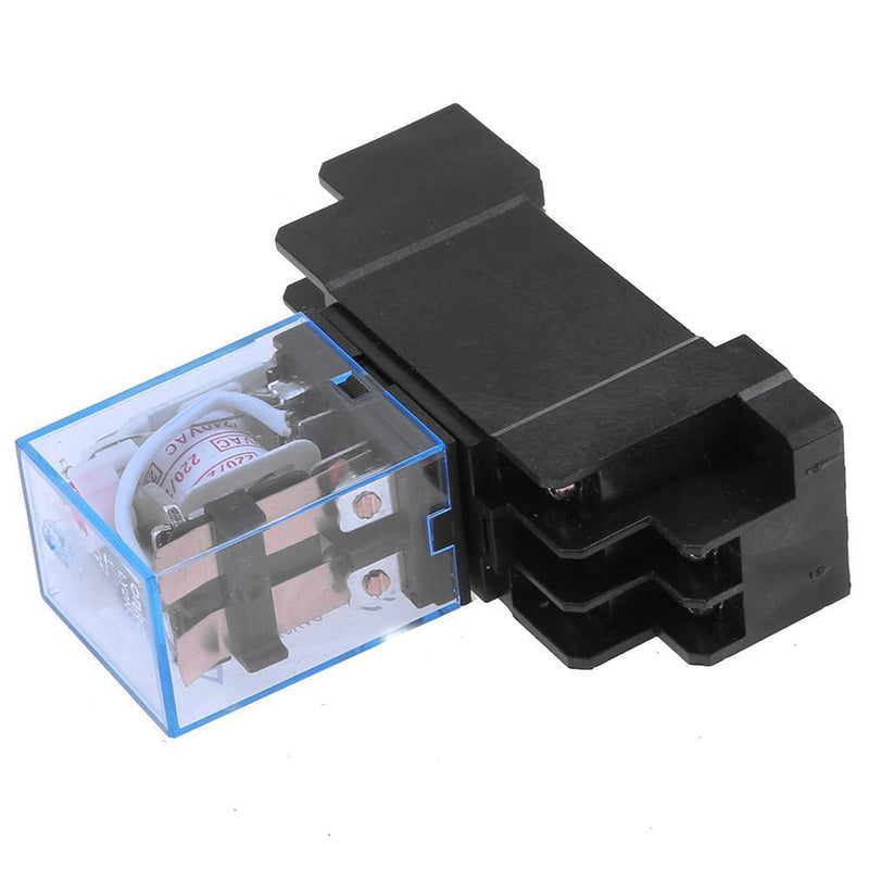 220V 10A LY2NJ Mini 8 Pin Coil Power Electric Relay With Socket Base Black