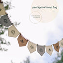 Tent Flag Banner Tent Flag Felt Flag Pentagonal Camp Flags Camping Flags~