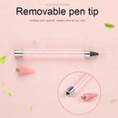 Dual Heads Dotting Wax Pen Point Drill Picker Nail Art Studs Dotter (Pink) Newly