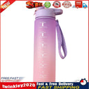 1000ml Sports Water Bottle with Time Marker Outdoor Fitness Cups (Purple) Newly