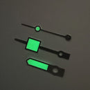 Watch Hands Geometric Square Green Luminous Hands for NH35/36/4R/7S Movement