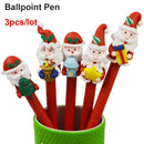 Crutch Style Christmas Snowman Black Ink Ballpoint Pen Cartoon Santa Claus