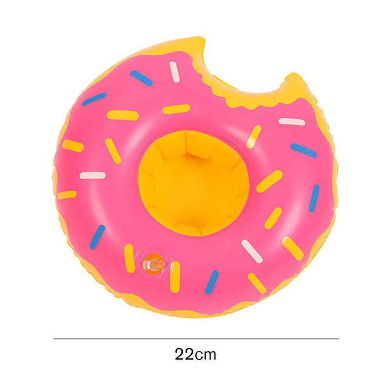 Inflatable Drink Cup Holder Donut Float Pool Party Water Coaster (Pink)