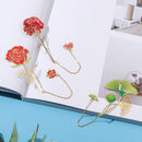 Hollow Pendant Lotus Leaf Brass Bookmark Pagination Mark Painted Book Clip