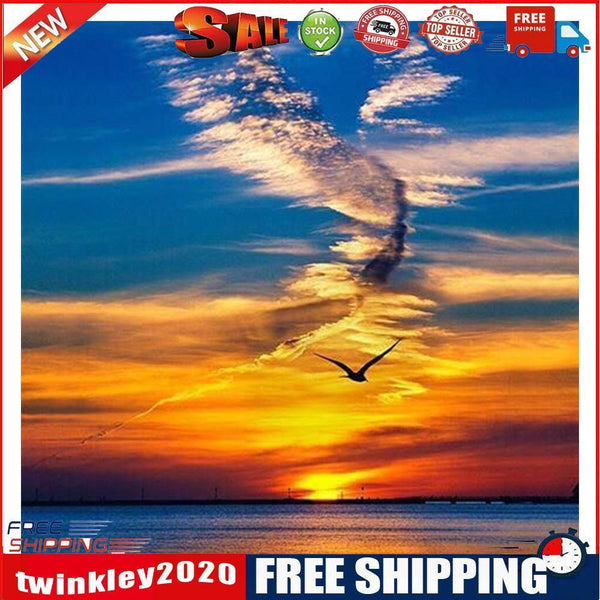 Oil Paint By Numbers Picture DIY Painting Ocean Sunset Painting Kit Artwork