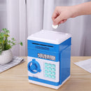 Automatic Electronic Piggy Bank ATM Password Money Box Saving Box (Blue)