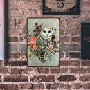 Flower Owl Retro Metal Plate Tin Sign Plaque Poster Wall Home Decor Iron Paints