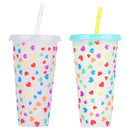 Fashion Temperature Discoloration Portable Coffee Drink Ware Straw Cup Beverage
