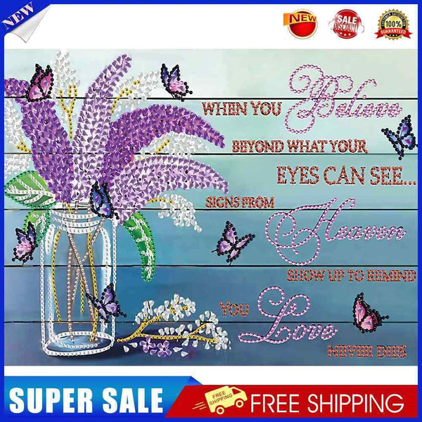 5D Diamond Painting Kit DIY Flower Letter Special Shape Partial Drill Home