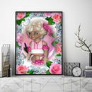 5D DIY Full Drill Round Shape Rose Girls Rhinestone Diamond Drawing for Home