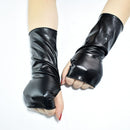 Hip-Hop Dance Gothic Punk Black Gloves Dress Up Halloween Leather Gloves