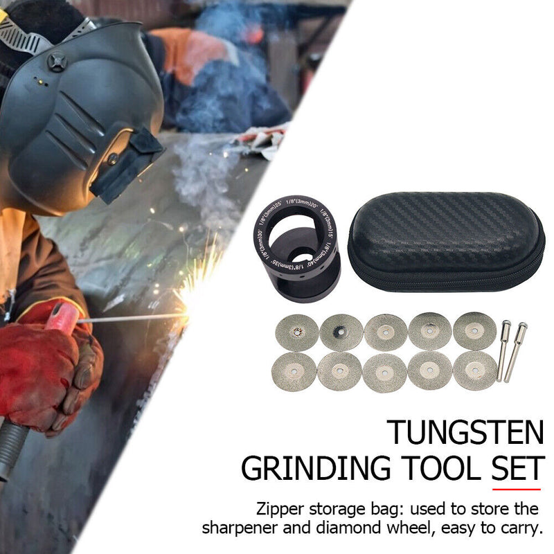 TIG Welding Tools Set Aluminum Tungsten Electrode Rods Sharpener Grinder He