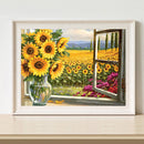 DIY Oil Paint by Numbers Sunflower Coded Hand Painted Acrylic Drawing Kit