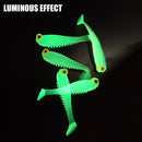 Fishing Lures 5.5cm T Tail Soft Bait Wobbler Bass Swimbait (Luminous 10pcs)