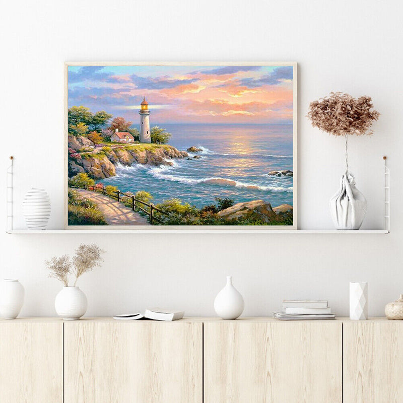 Diamond Painting DIY Round Diamond Seaside Scenery