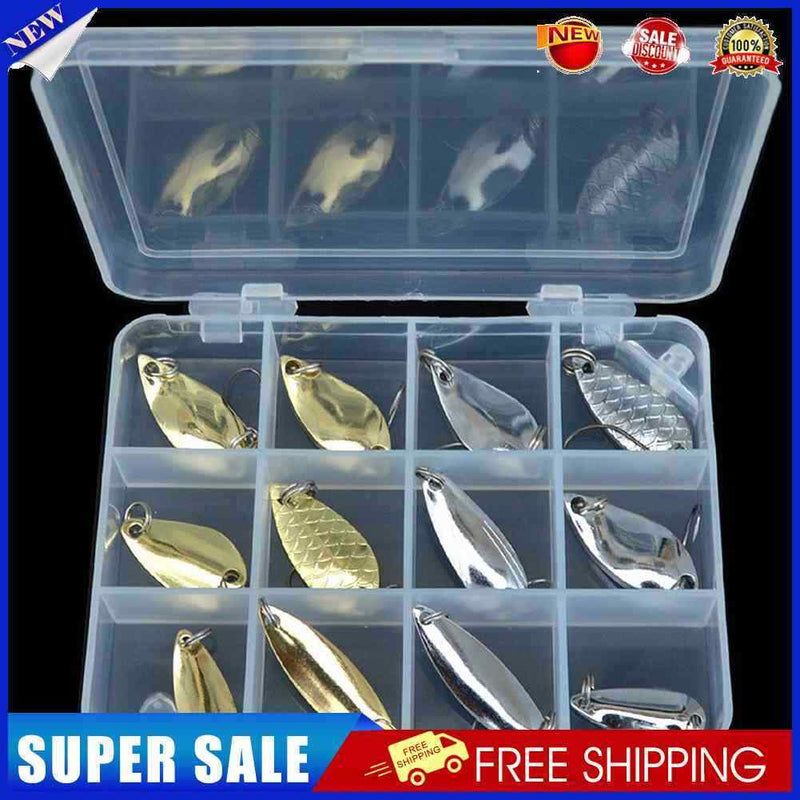 12pcs/box Metal Spoon Fishing Lures Hard Baits Jigs Freshwater Fishing Tools