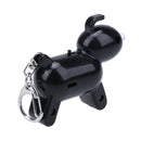 Dog Shaped Voice Control LED Key Finder Locator Key Chain Whistle (Black)