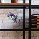 Metal Gecko Wall Outdoor Hanging Statue Home Artwork Fence Decor (Purple) Newly