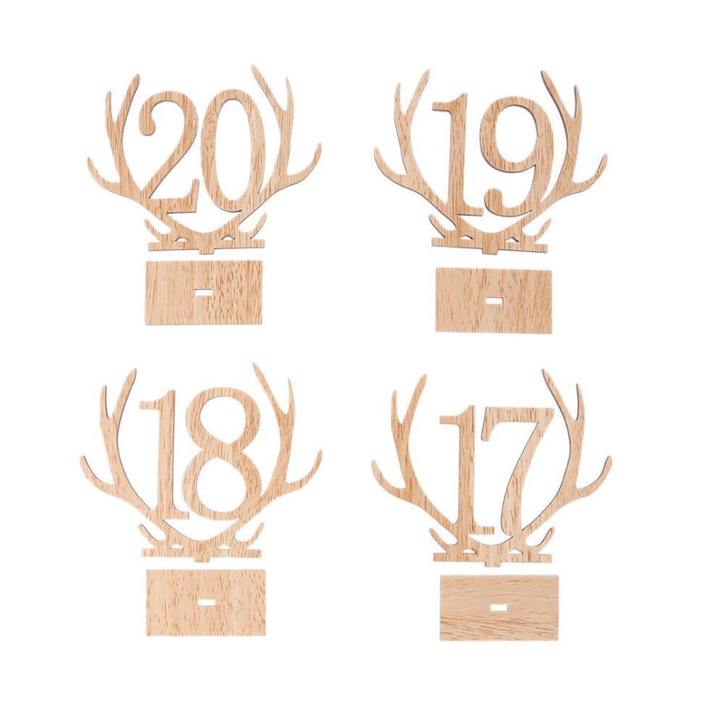 20pcs 1-20 Wooden Table Number Holder for Wedding Decoration Party Seat