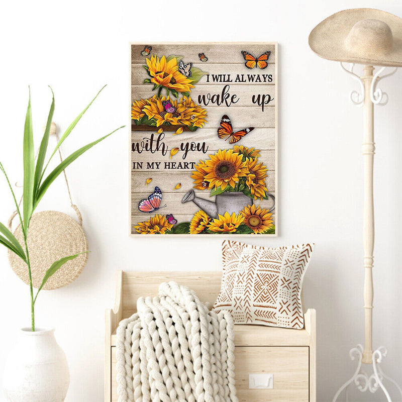 DIY Diamond Painting Kit Full Round Rhinestone 5D Butterfly Sunflower Picture