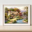Full Cross Stitch Cotton Country House 11CT Handiwork DIY Stamped Wall Craf