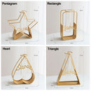 Triangle Rectangle Pentagram Heart Iron Art Hydroponic Vase Glass Test Tube