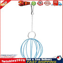 Stainless Steel Plating Pet Hay Manger Food Ball Rabbit Grass Rack (Blue) Newly