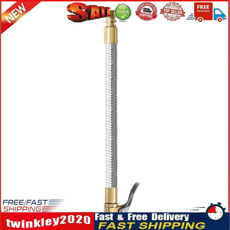 Motorcycle Bike Tire Inflator Hose Air Chuck Tube Stainless Steel (30cm) Newly