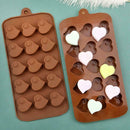 15 Cell Heart Swirl Chocolate Box Candy Silicone Bakeware Wax Mold Melting W1E5