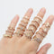 Women Girls Knuckle Ring Geometric Ring Set Opening Finger Ring Bohemian