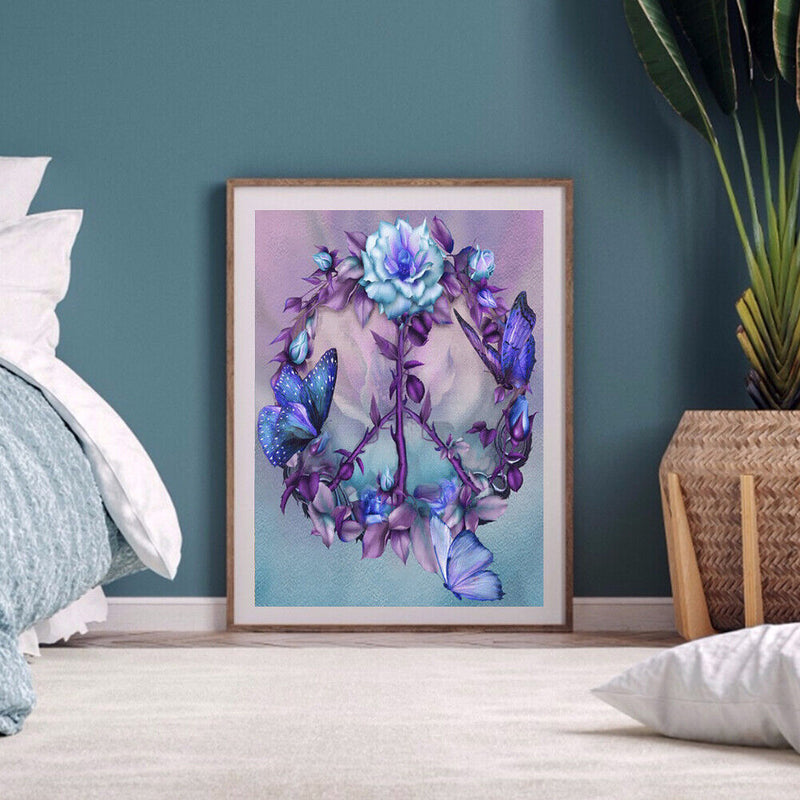 Digital Oil Painting By Numbers Kits Flower DIY Hanger Decor Room Wall Canvas