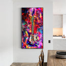 Abstract Guitar Oil Paint By Numbers Kit DIY Handpainted on Canvas Wall Unframed