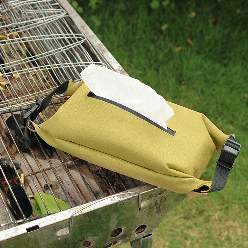 #A Outdoor Wet Tissue Box Canvas Paper Wipes Towel Dispenser Hanging Storage Hol