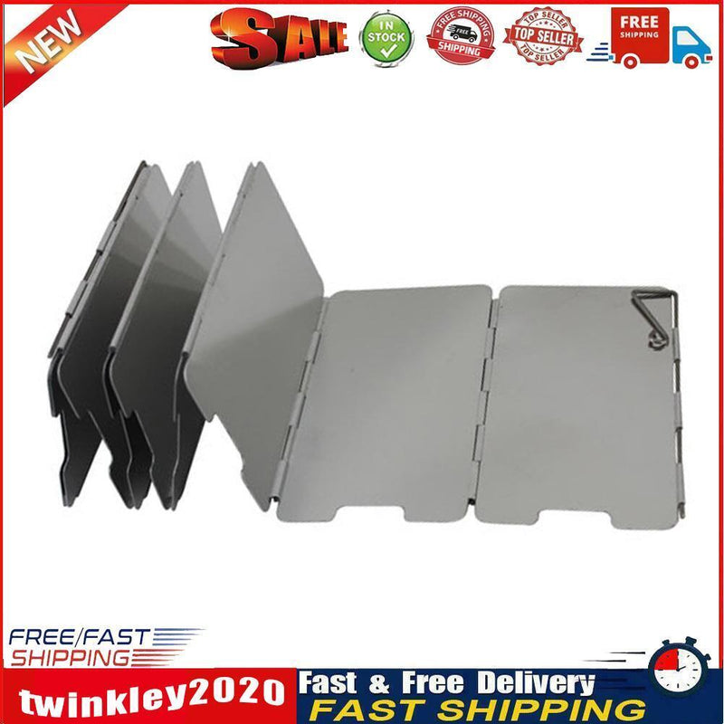 9 Plates Foldable Burner Windshield Outdoor Camping Cooking Wind Shield Newly
