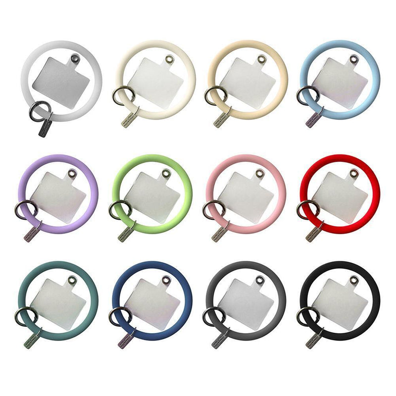 Hanging Ring Phone Silicone Chain Anti-Lost Lanyard Bracelet (Clear White)