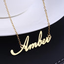 Fashion Women Letter Ambel Pendant Charm Clavicle Chain Necklace Jewelry