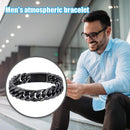 Fashion Chain Bracelet Punk Men Circle Bangles Streetwear Jewelry (Black)