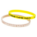12Pcs/Set Multiplication Tables Silicone Bracelet Learn Education Math M1X9