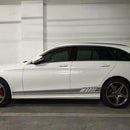 2pcs Car Side Body Vinyl Decals Long Stripe Stickers for Mercedes-Benz(Grey