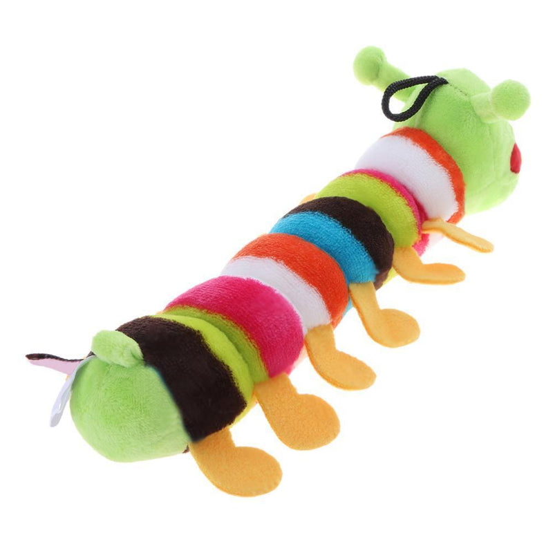Pets Toys Cute Longworm Shape Plush Sound Squeaker Chew Bite Toys(Green)