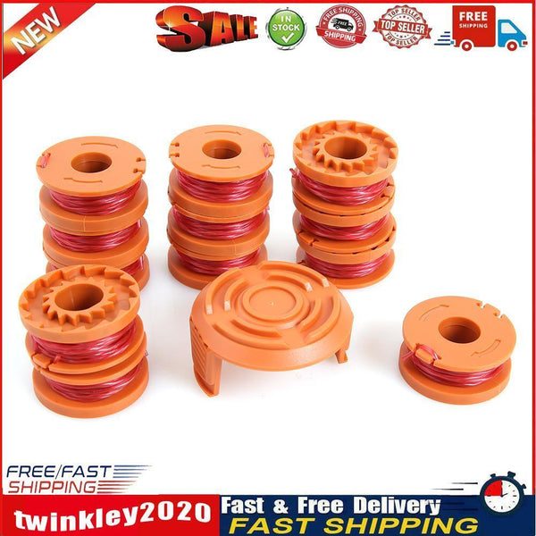 10ft Replacement Grass Edger Line Spool Trimmer Cap for WORX (12x Spools) Newly