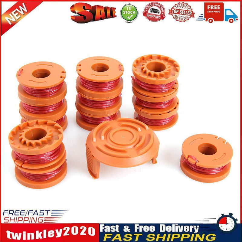 10ft Replacement Grass Edger Line Spool Trimmer Cap for WORX (12x Spools) Newly