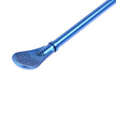 Stainless Steel Drinking Straw Reusable Sucker Spoon Filter Bar Kit (Blue) Newly