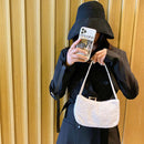 Fashion Woolen Handbag Underarm Bag Tote Solid Shoulder Travel Shopping Clutches