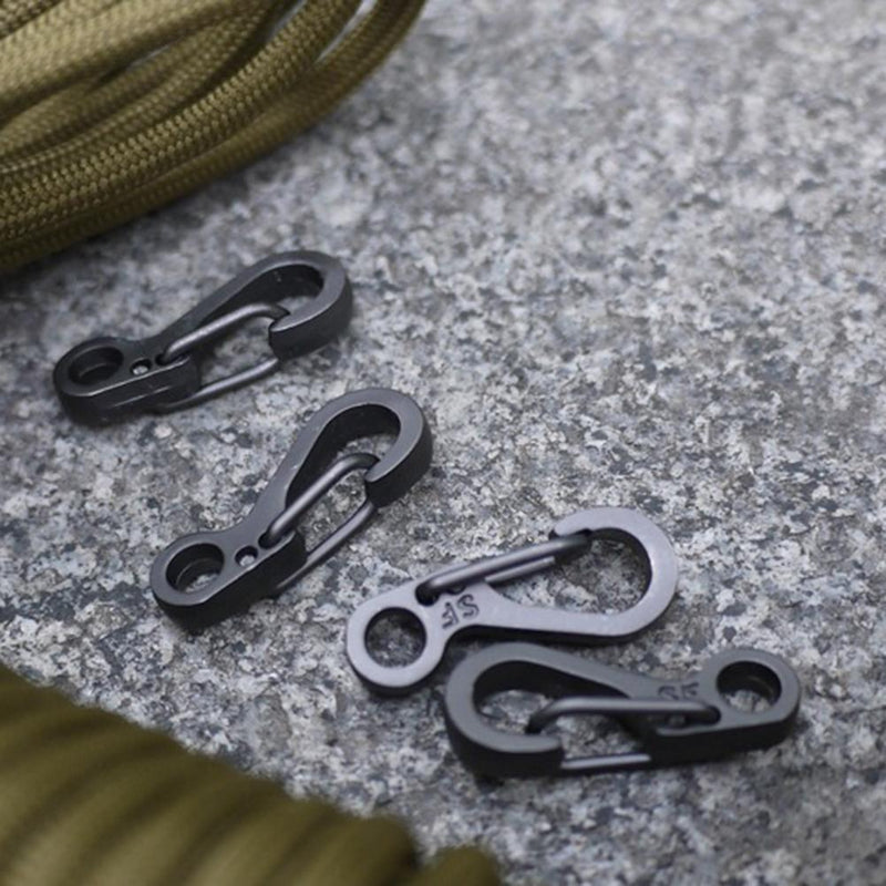 10pcs Mini Carabiner Keychain Outdoor Climbing Spring Buckle EDC Survival Too