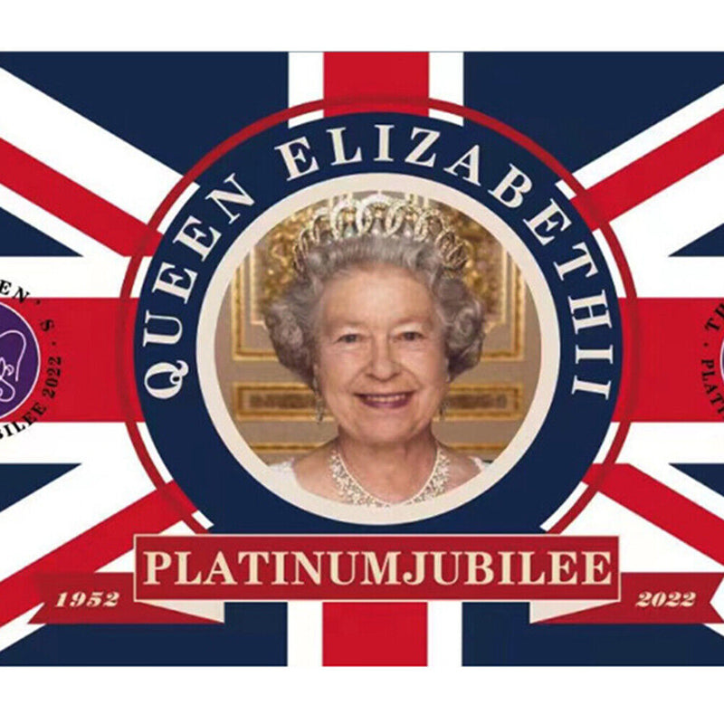 Elizabeth II Banner with Brass Grommets Street Patriotism Souvenir Printed Decor